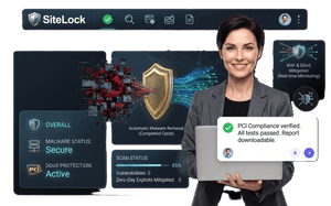 Website malware removal service with WAF and DDoS protection, real-time security monitoring, and automatic threat removal