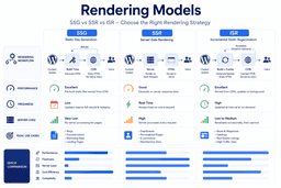 Comparison of SSG SSR and ISR rendering methods for headless WordPress websites