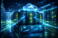 High-performance cloud VPS droplet servers with NVMe storage in modern data center infrastructure