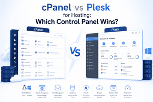 Comparison of cPanel and Plesk hosting control panels for website management security and server administration