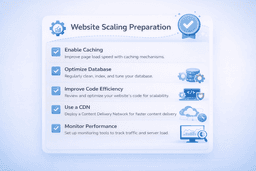 website scaling checklist including caching database optimization and performance tuning