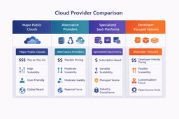 best cloud platforms for saas comparison showing aws google cloud azure and alternative providers