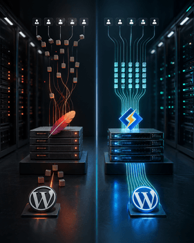 LiteSpeed vs Apache WordPress hosting infrastructure optimized for faster performance in Finland