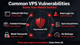 common vps security vulnerabilities ssh ports weak passwords attack surface