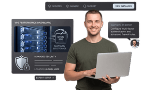 Managed VPS hosting with NVMe SSD performance, secure cloud infrastructure, and full root access