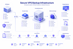 Secure VPS backup architecture with encryption offsite storage disaster recovery and backup verification