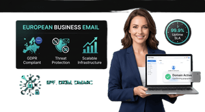 GDPR-compliant business email hosting in Europe with secure custom domain email and advanced spam protection