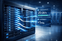 High-performance NVMe storage server with 25GB/s throughput and low latency