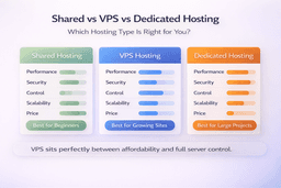 vps vs shared hosting vs dedicated server comparison infographic