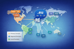 global domain strategy using multiple TLDs like .com .eu and country domains for brand expansion