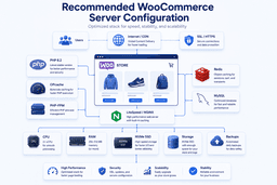 Optimized WooCommerce server configuration with PHP MySQL Redis NVMe storage and LiteSpeed