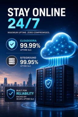 Uptime & Reliability: Cloudoora vs SiteGround — Stay Online 24/7