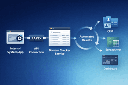bulk domain lookup with API integration showing automation workflow for domain availability checking