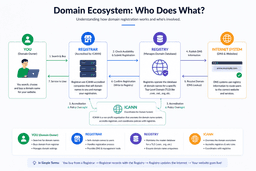 difference between domain registrar and registry with ICANN role explained