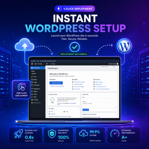 Instant WordPress setup with pre-configured managed WordPress hosting for fast website deployment