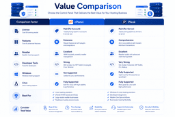 Comparison of cPanel and Plesk pricing licensing features reseller hosting and developer tools