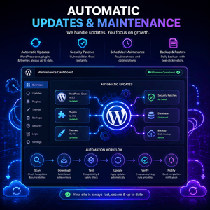 Automatic WordPress updates and maintenance for secure and stable managed WordPress hosting