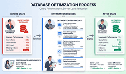 database optimization for VPS showing query performance indexing and reduced load
