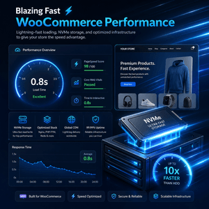 Fast WooCommerce hosting with NVMe storage and advanced caching for high-traffic store performance