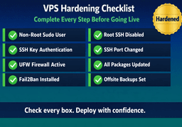 vps hardening checklist security best practices firewall ssh users updates