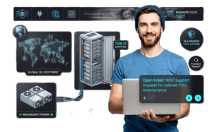 Enterprise colocation server hosting in Tier III data centers with secure infrastructure, redundant power, and 24/7 support