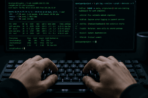Developer using SSH terminal and Git integration on Cloudoora cPanel shared hosting for technical workflows