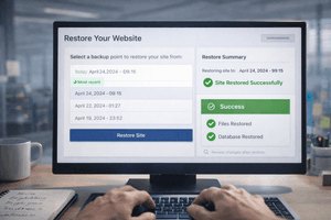 restoring WordPress website from backup after crash or hack