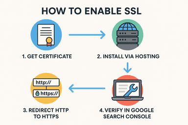SSL setup process for SEO diagram
